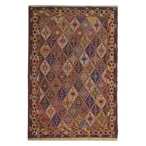 گلیم دستباف دو متری طرح سوزنی کد 639