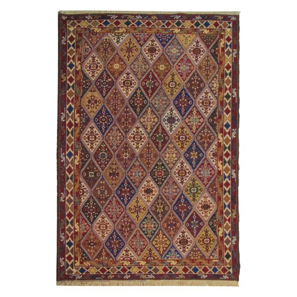 گلیم دستباف دو متری طرح سوزنی کد 639