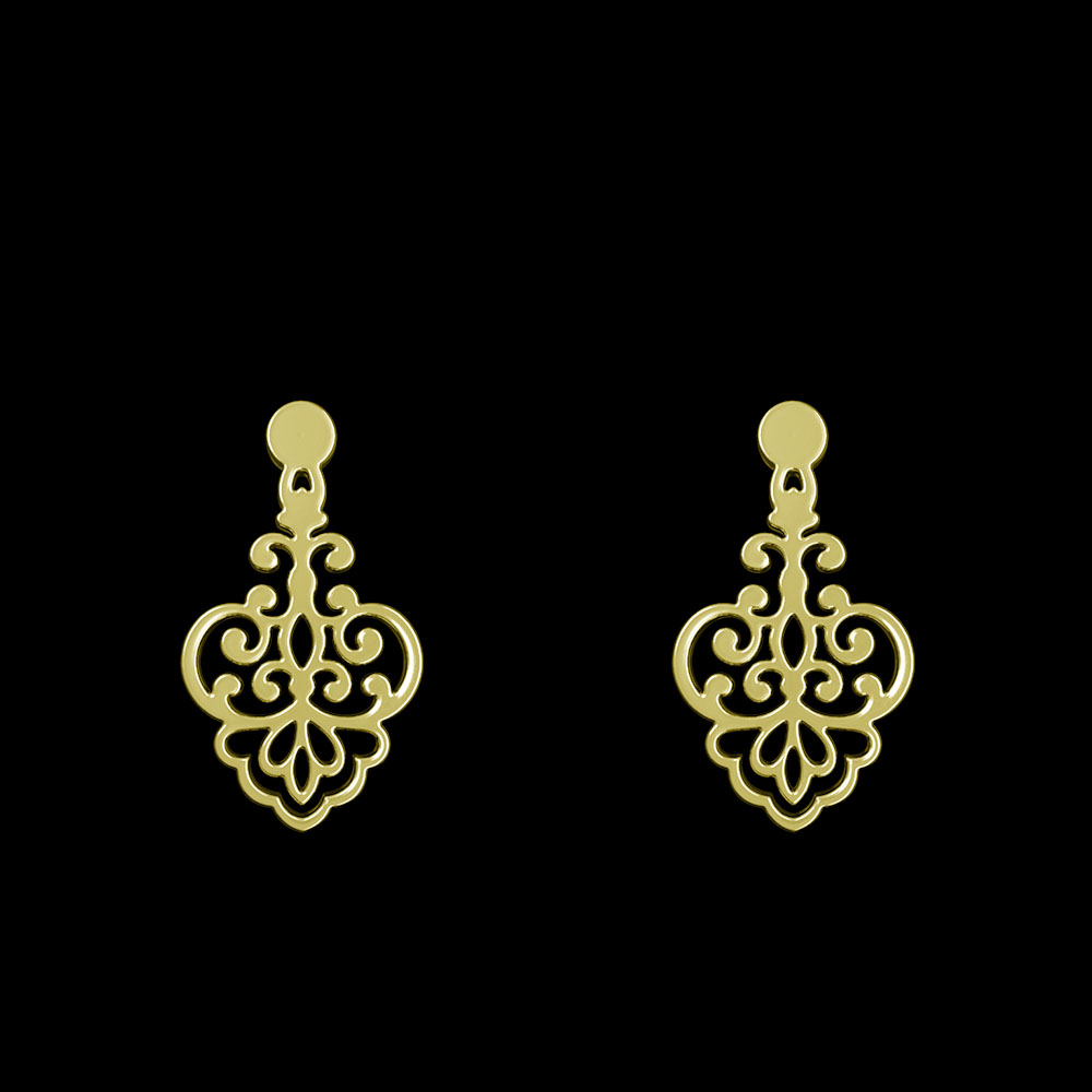 گوشواره طلا 18 عیار زنانه مدوپد مدل هندسی کد GA1-15154