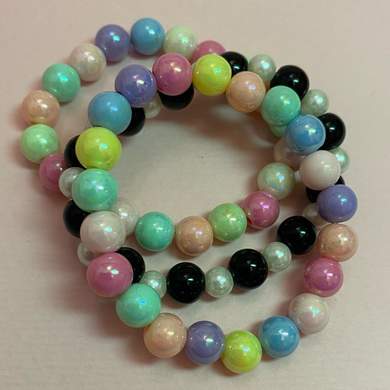 دستبند دخترانه مدل رنگین کمان مجموعه 3 عددی