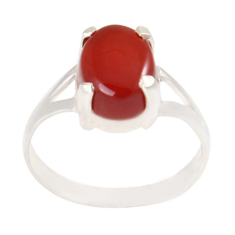 انگشتر نقره زنانه بازرگانی میلادی مدل عقیق سرخ کد AW_499