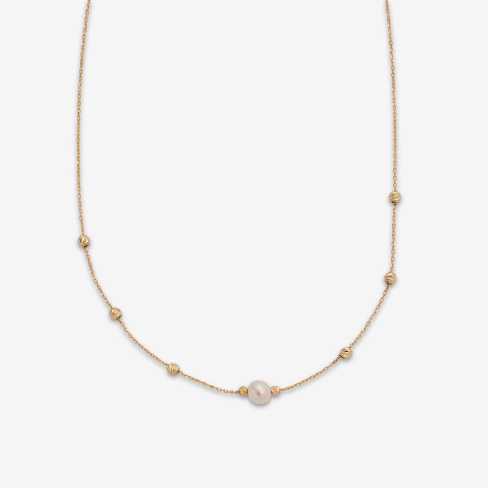 گردنبند طلا 18 عیار زنانه با زنجیر البرنادو حافا گلد مدل مروارید کد n006 -  - 1