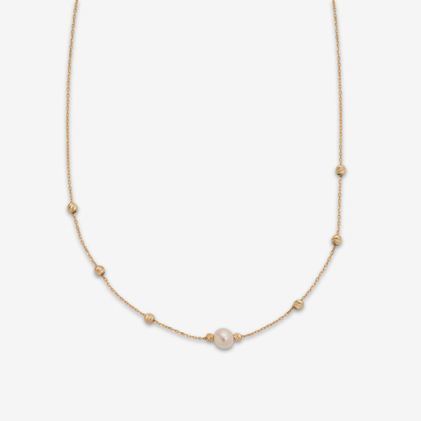 گردنبند طلا 18 عیار زنانه با زنجیر البرنادو حافا گلد مدل مروارید کد n006