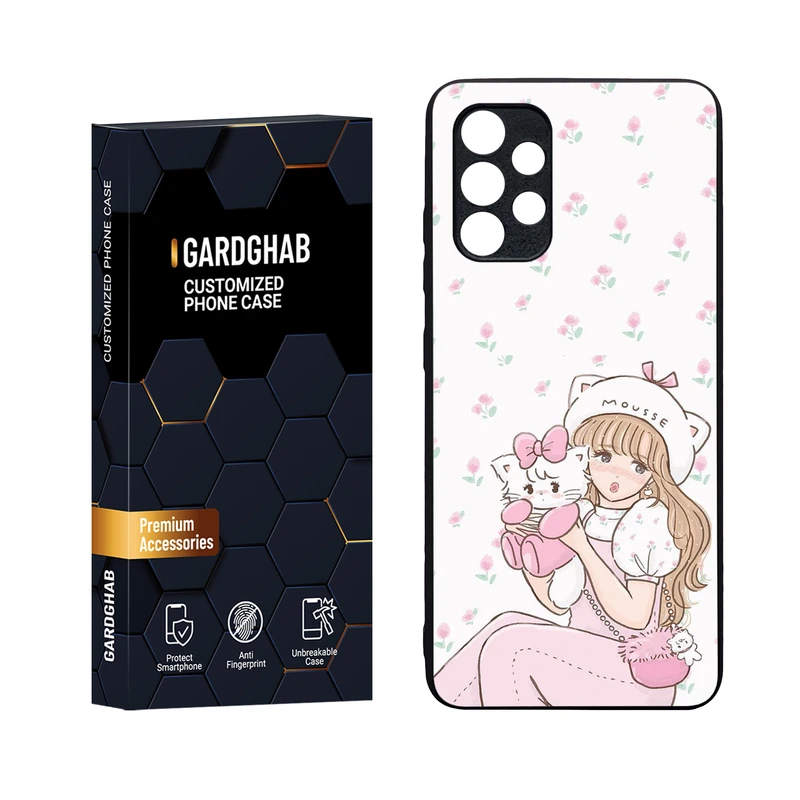 کاور گارد قاب مدل دورژله ای پشت گلس دخترانه مناسب برای گوشی موبایل سامسونگ Galaxy A32 4G
