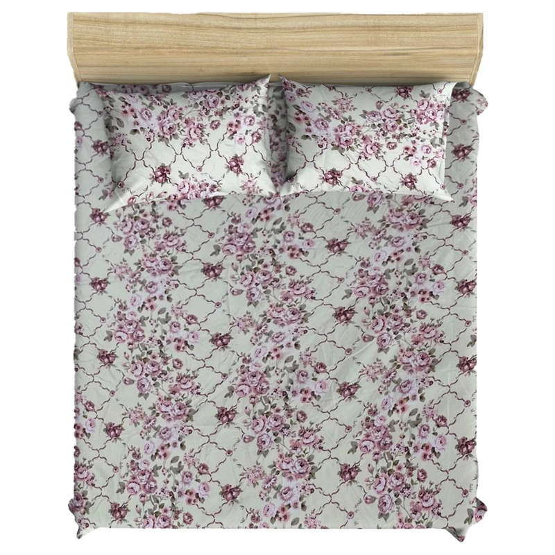  سرویس ملحفه کوکو جم مدل زنجیری دونفره 3 تکه