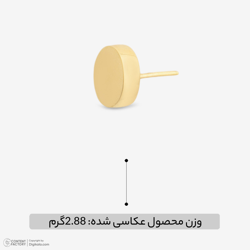 گوشواره میخی طلا 18 عیار زنانه تاج مدل M07 - 3