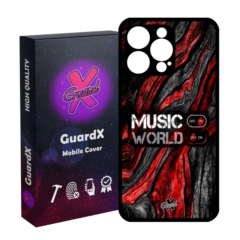 کاور گارد ایکس طرح Music مدل قاب Glass10160 مناسب برای گوشی موبایل اپل iPhone 15 Pro Max