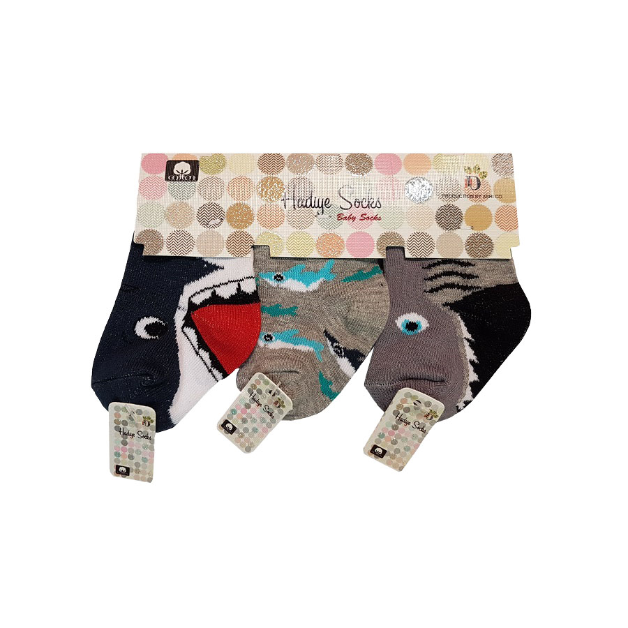 جوراب نوزادی هدیه کد P89-2 مجموعه 3 عددی