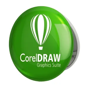 آینه جیبی خندالو طرح کورل دراو CorelDraw مدل تاشو کد 6204 
