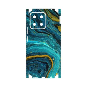 MAHOOT Turquoise marblewith golden streaks-FullSkin Cover Sticker for Honor X7c
