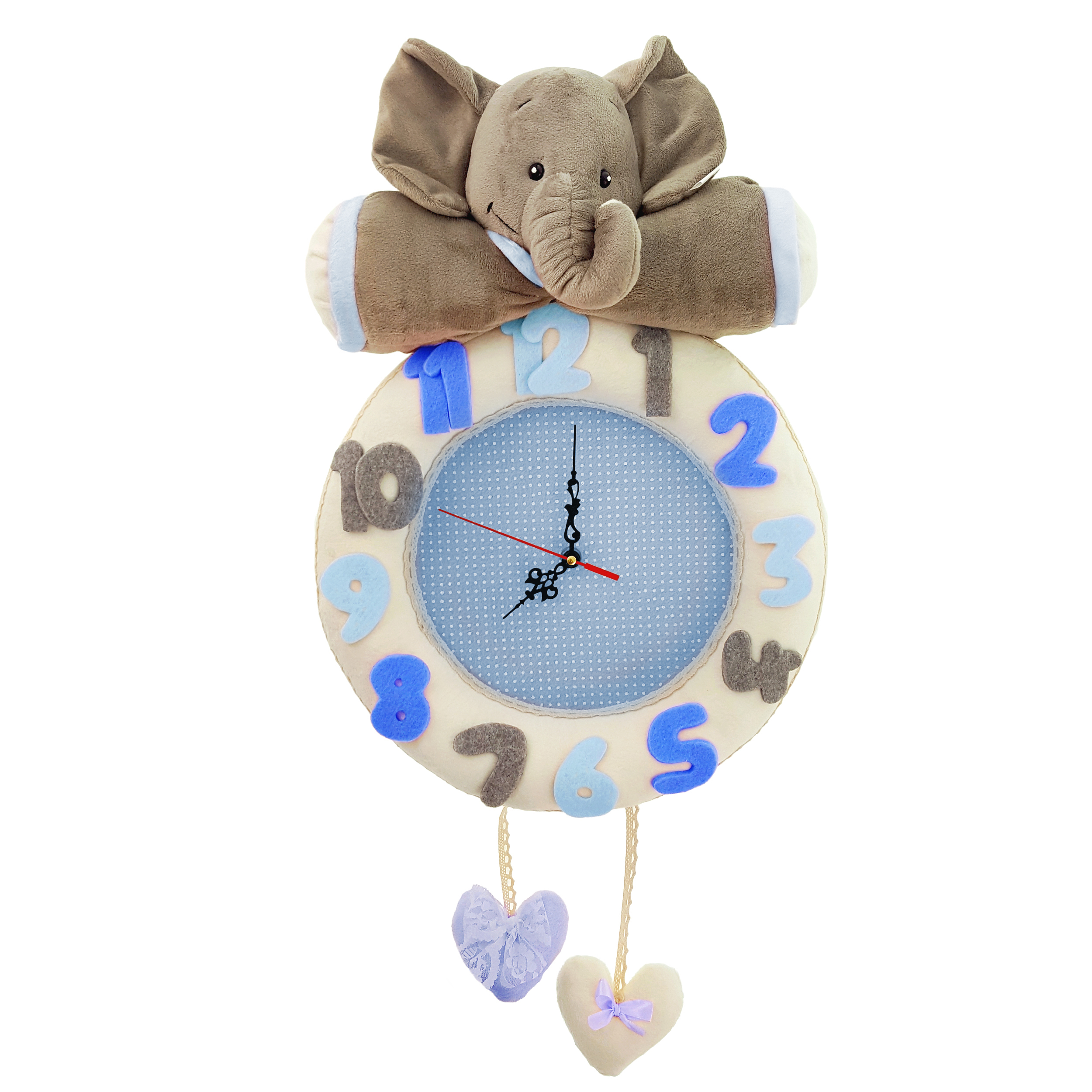 ساعت دیواری کودک نی نی سیس مدل فیل کد W-F/AB