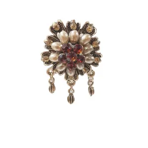 حلقه روسری زنانه مدل برنزی نگین دار 03