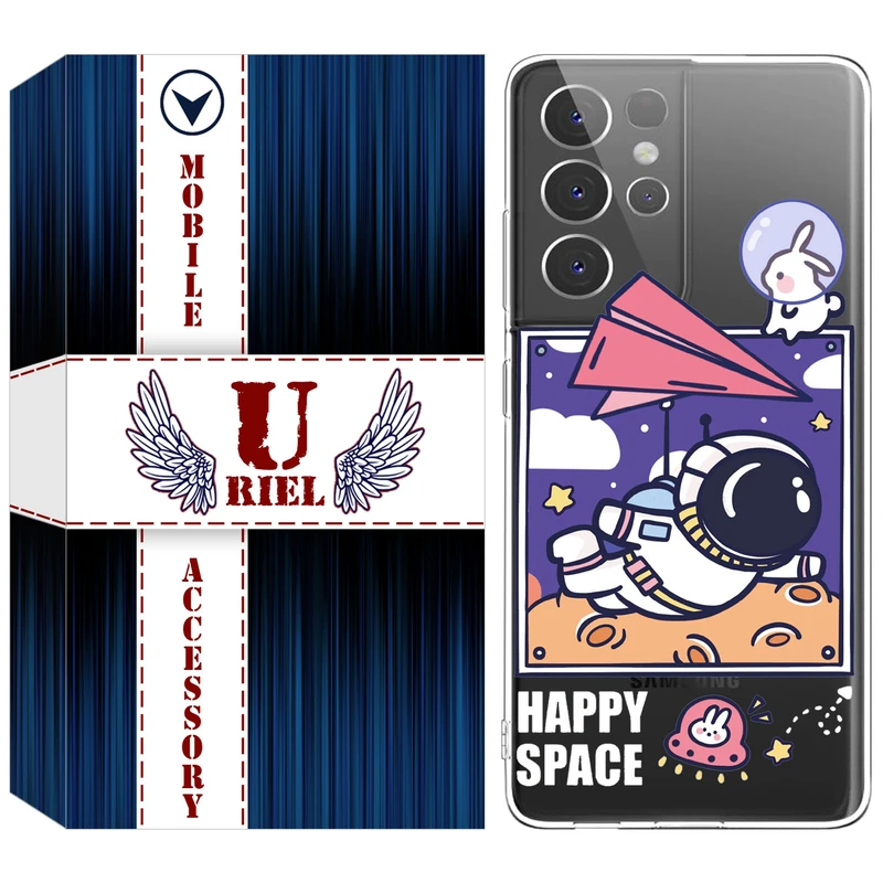 کاور یوریل مدل Clear کد 22 طرح فضانورد مناسب برای گوشی موبایل سامسونگ Galaxy S21 Ultra