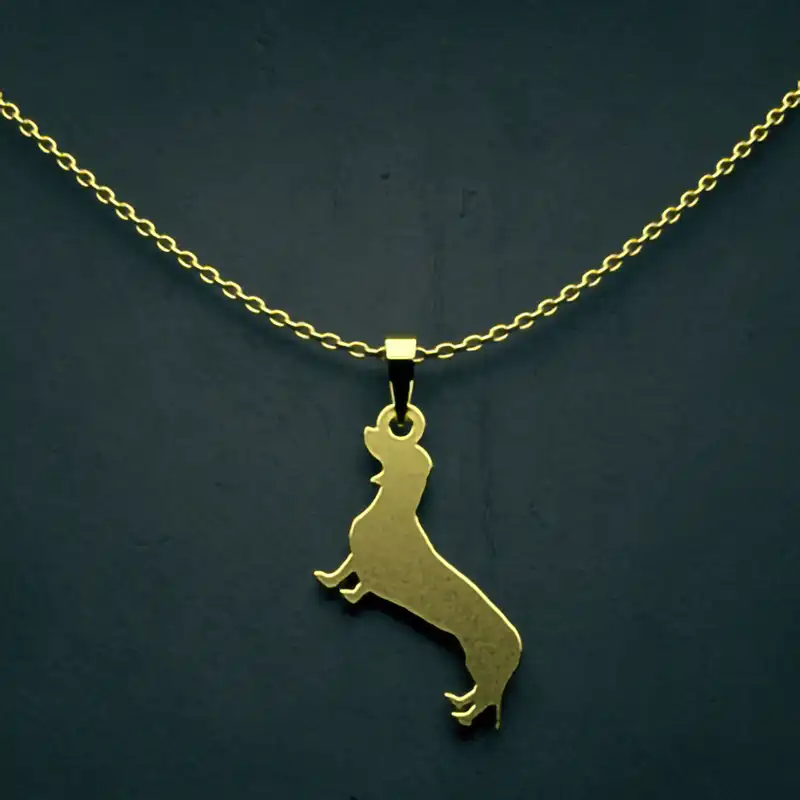 گردنبند طلا 18 عیار زنانه مدوپد مدل سگ کد J3-1-1209