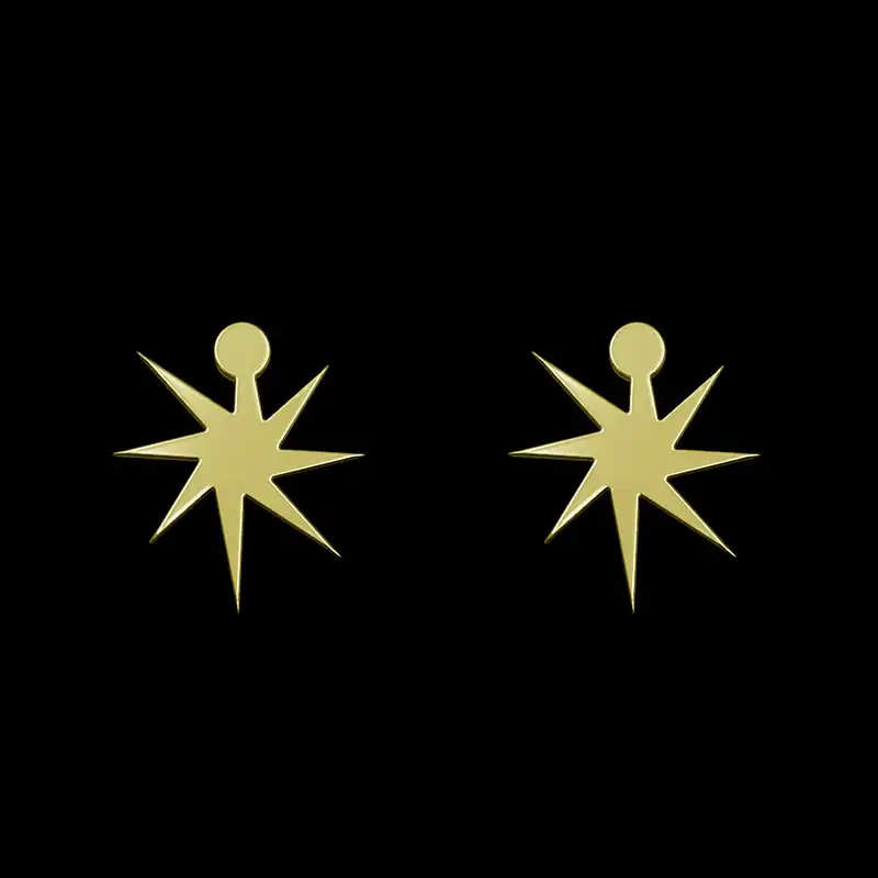 گوشواره طلا 18 عیار زنانه مدوپد مدل ستاره کد GA1-15564