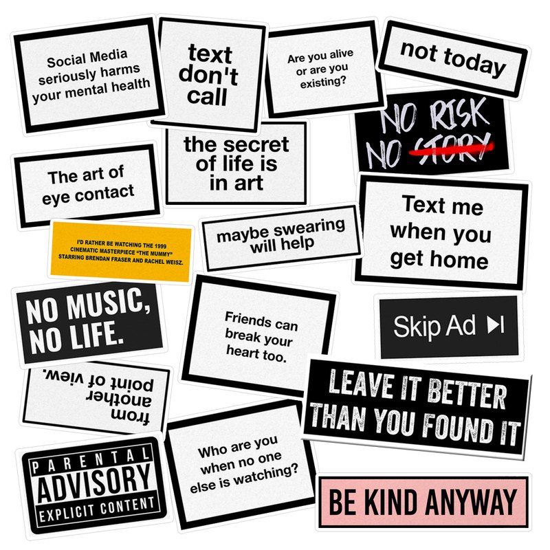 استیکر لپ تاپ ماسا دیزاین طرح TEXT کد COLS106 مجموعه 18 عددی