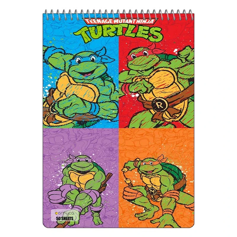 دفتر نقاشی 50 برگ سیمی کارنیکا طرح لاک پشت های نینجا Teenage Mutant Ninja Turtles کد 17054