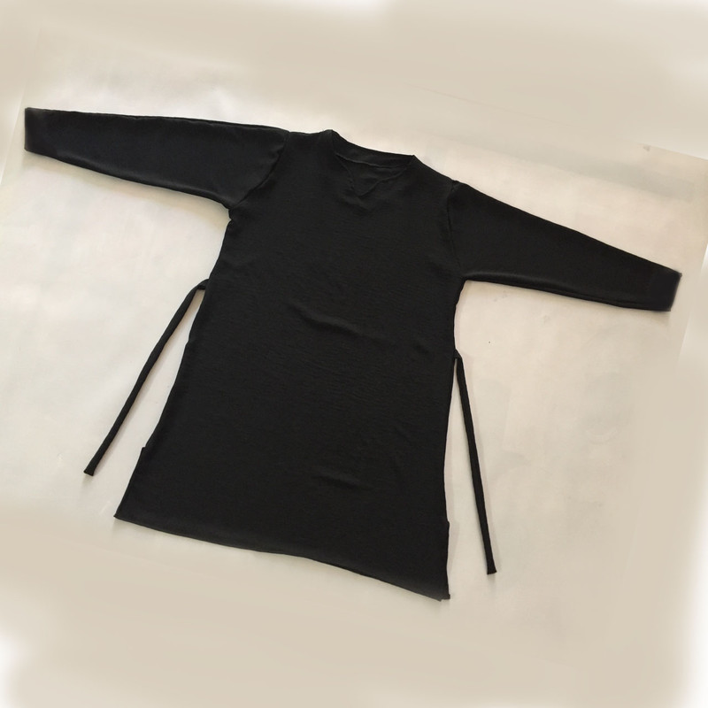 تونیک زنانه مدل نخی ابر و بادی یقه کوبایی کد tm-2697 رنگ مشکی