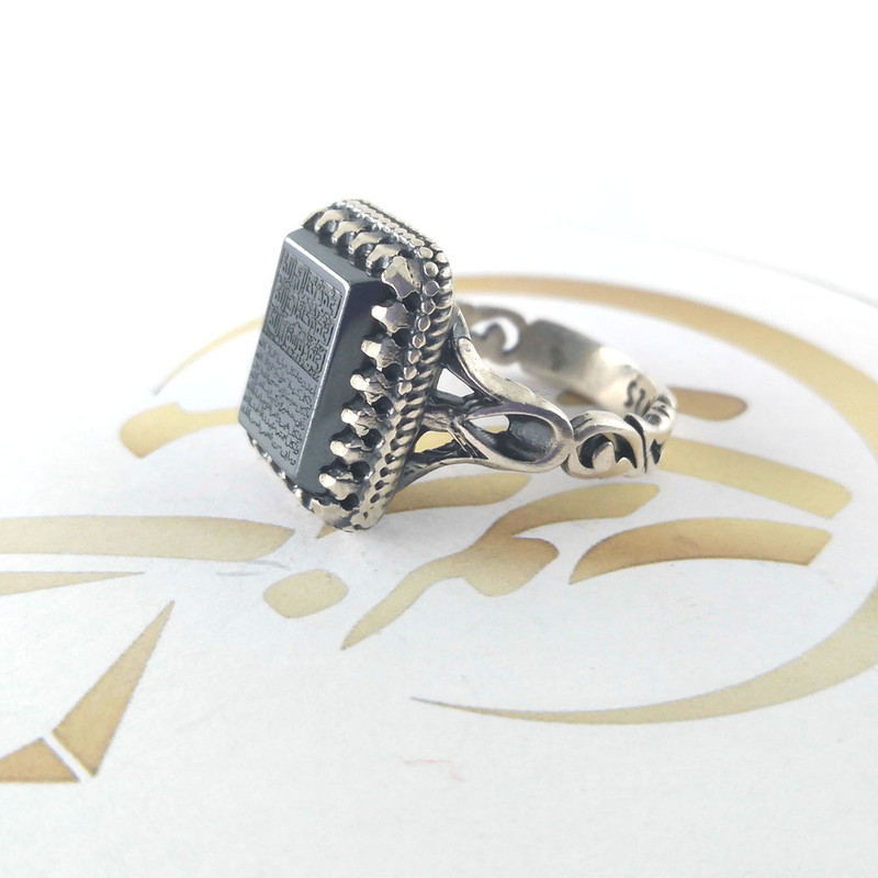 انگشتر نقره مردانه ملک زیور مدل حدید هفت جلاله کد 221