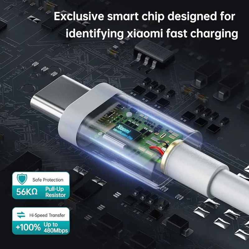 کابل تبدیل USB به USB-C سمگپرس مدل mi Turbo Charger به طول 1 متر