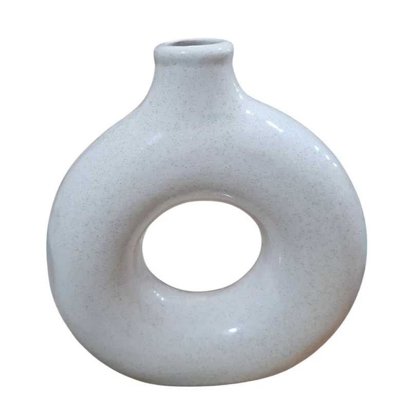 گلدان سرامیکی مدل دوناتی ساده