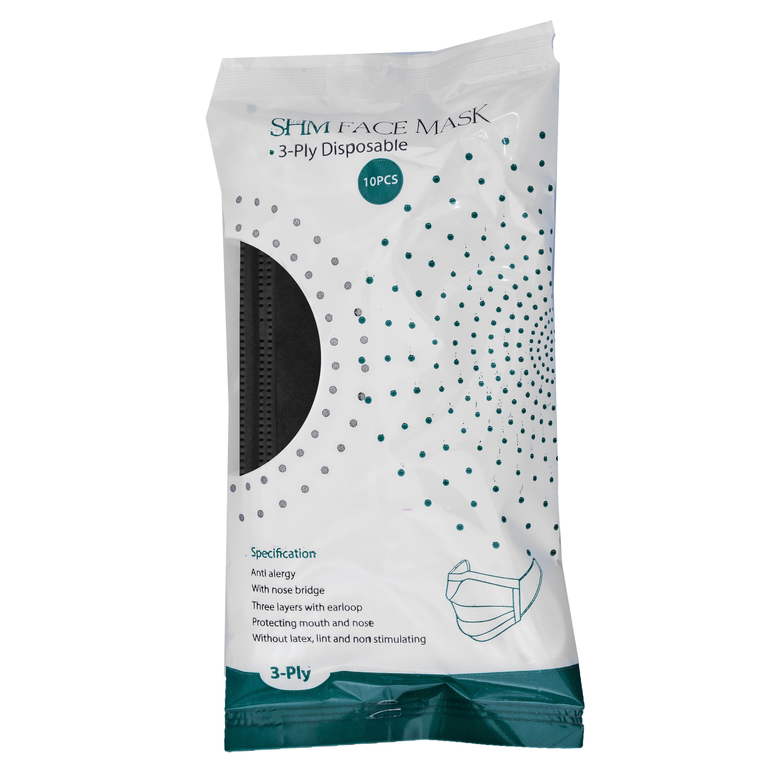 ماسک تنفسی اس اچ ام کد LY3-0071-CH بسته 10 عددی