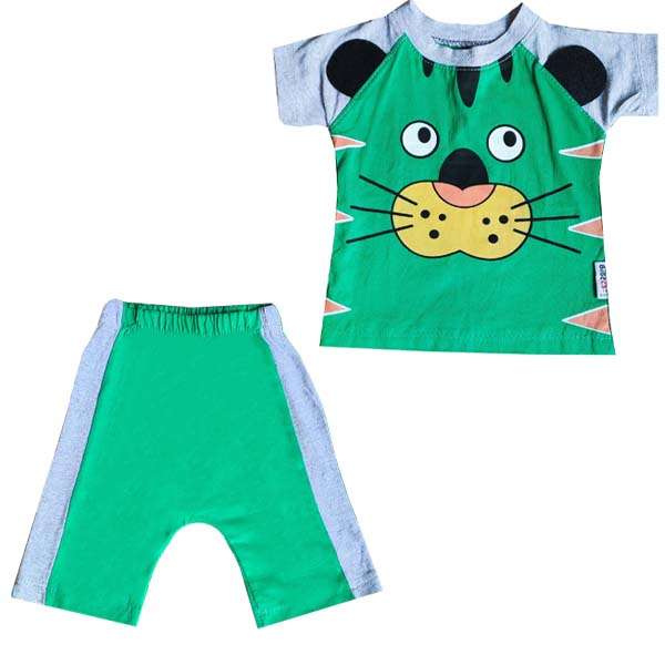 ست تی شرت و شلوارک نوزادی مدل GRAPPY
