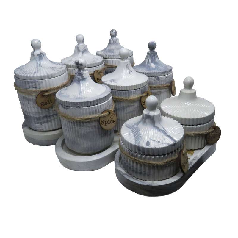 ست جا ادویه 11 پارچه طرح سنگی کد 805