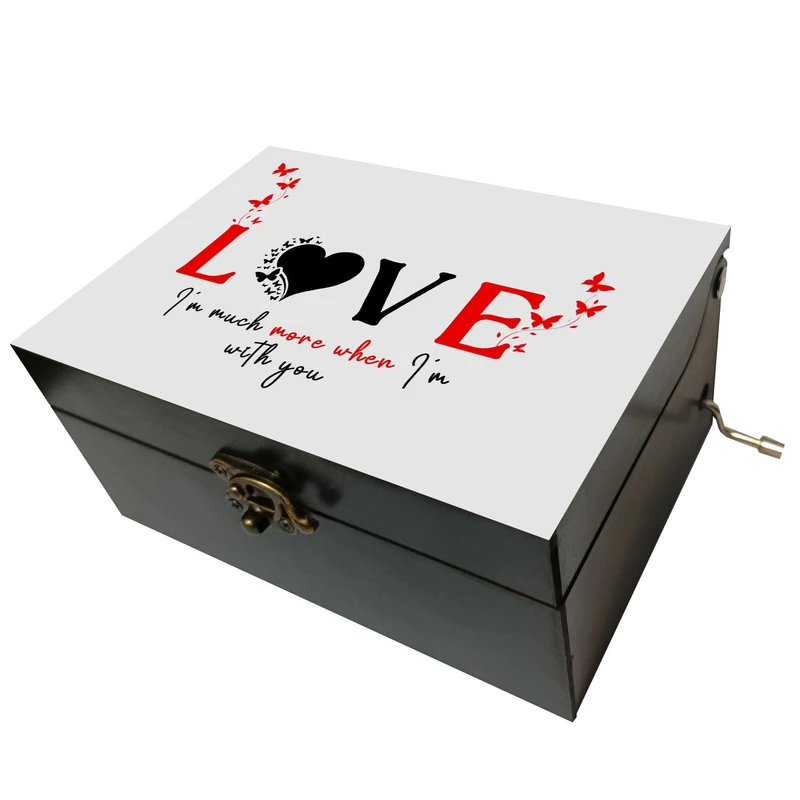 جعبه موزیکال مدل هندلی طرح عشق قلب love کد 2035