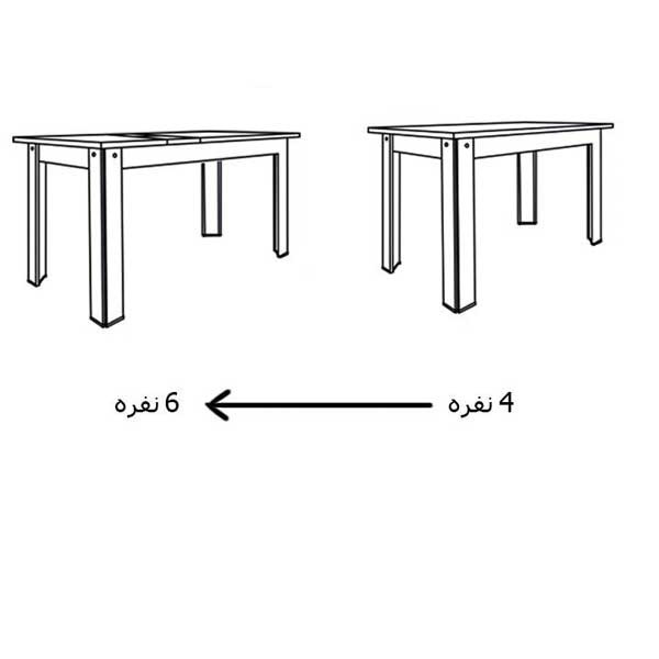 یراق تبدیل میز ناهارخوری مدل 4 به 6 نفره