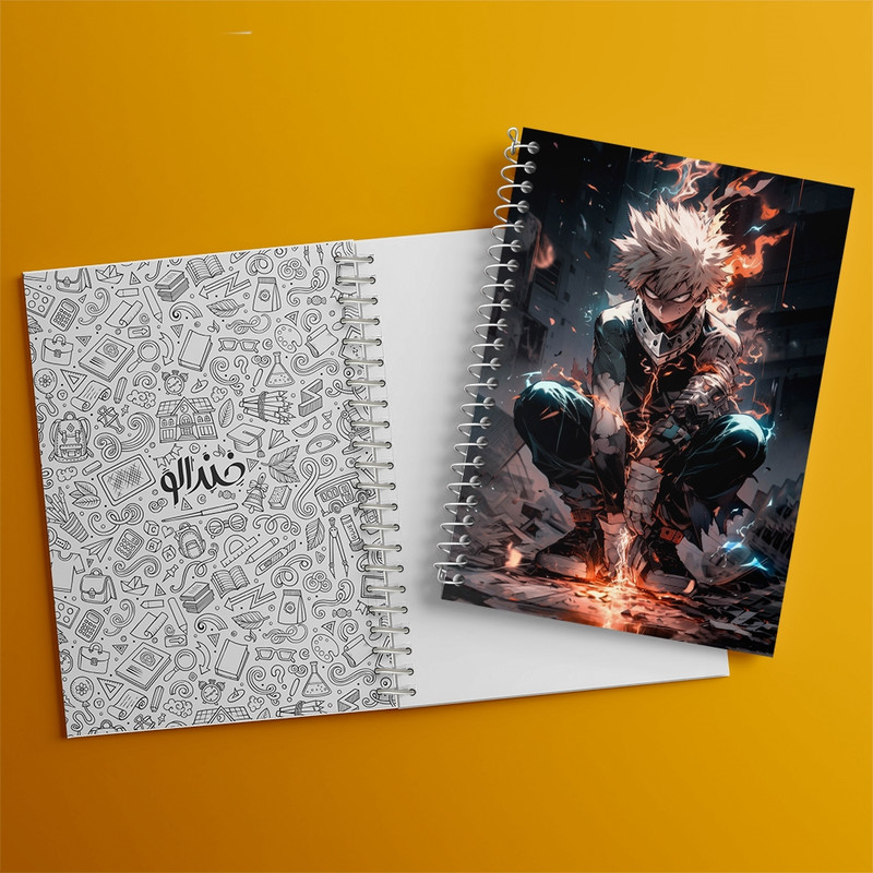 دفتر مشق 100 برگ خندالو طرح انیمه آکادمی قهرمان من کد F2838