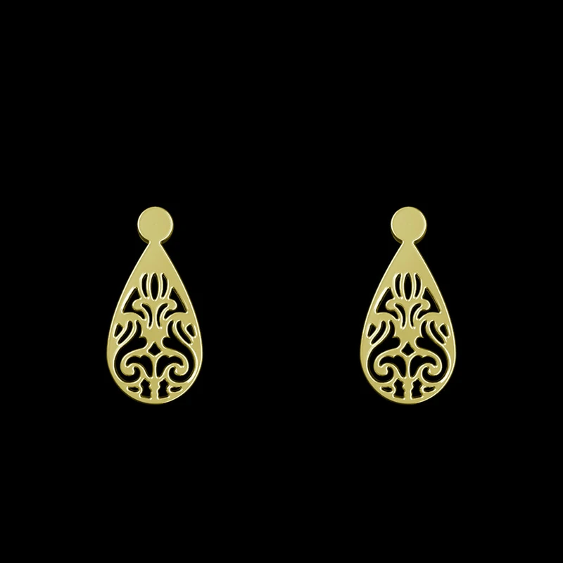 گوشواره طلا 18 عیار زنانه مدوپد مدل اسلیمی کد GA1-15339