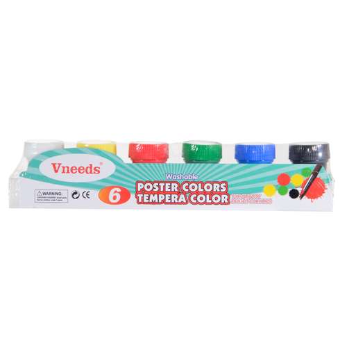 گواش 6 رنگ  وندس مدل پوستر کالر به همراه قلم مو