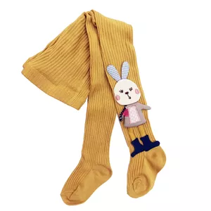 جوراب شلواری دخترانه مدل عروسکی طرح خرگوش و هویج a1