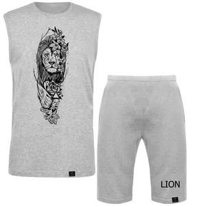 ست تاپ و شلوارک مردانه 27 مدل LION کد H67