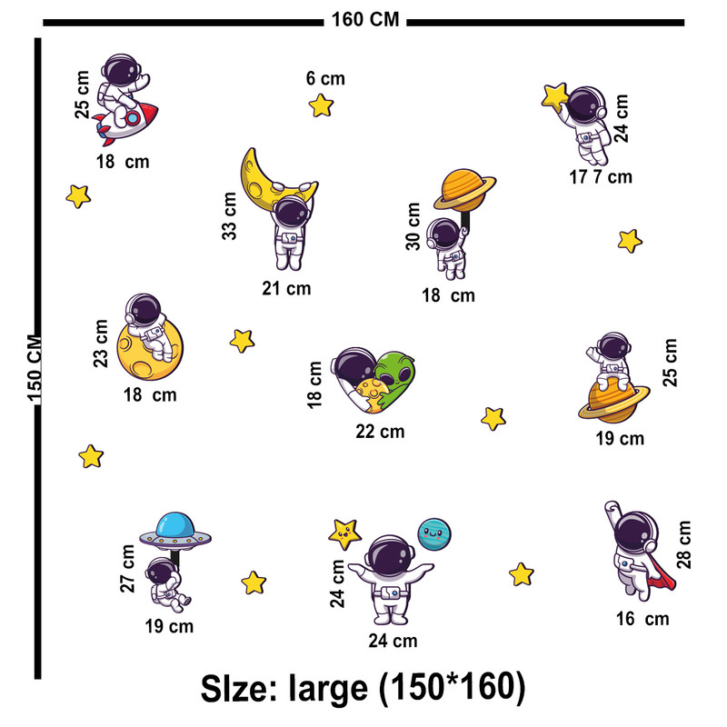 استیکر چوبی کودک باروچین مدل فضانوردان کد 1318 مجموعه 20 عددی