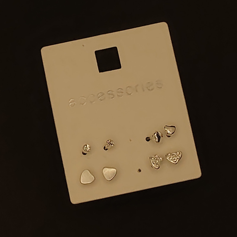 گوشواره زنانه اکسسورایز مدل قلب نقلی مجموعه 4 عددی