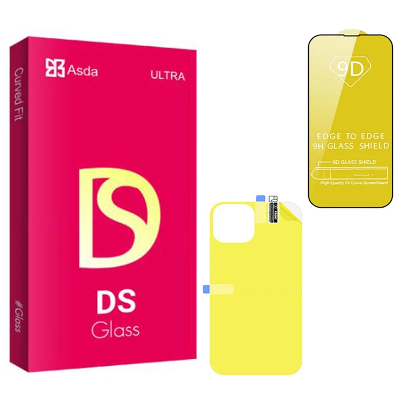 محافظ صفحه نمایش آسدا مدل DS مناسب برای گوشی موبایل اپل iPhone 14 به همراه محافظ پشت گوشی
