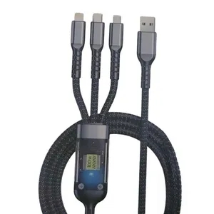 کابل تبدیل USB به USB-C / microUSB / لایتنینگ مدل 100-W طول 1 متر