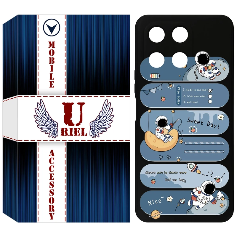 کاور یوریل قاب مدل KSH کد 18 طرح فضانورد مناسب برای گوشی موبایل آنر X6A / X6A Plus