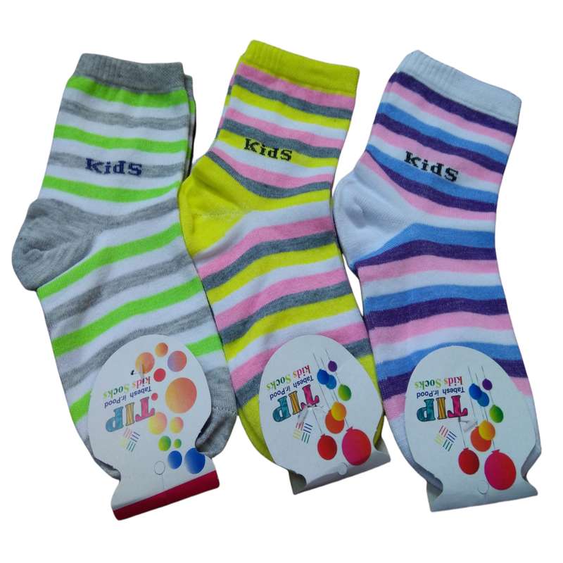 جوراب دخترانه تابش ایران پود مدل 0092 مجموعه 3 عددی