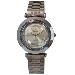 ساعت مچی عقربه ای زنانه مدل بندفلزی شیشه تراش ضدآب کد 0014