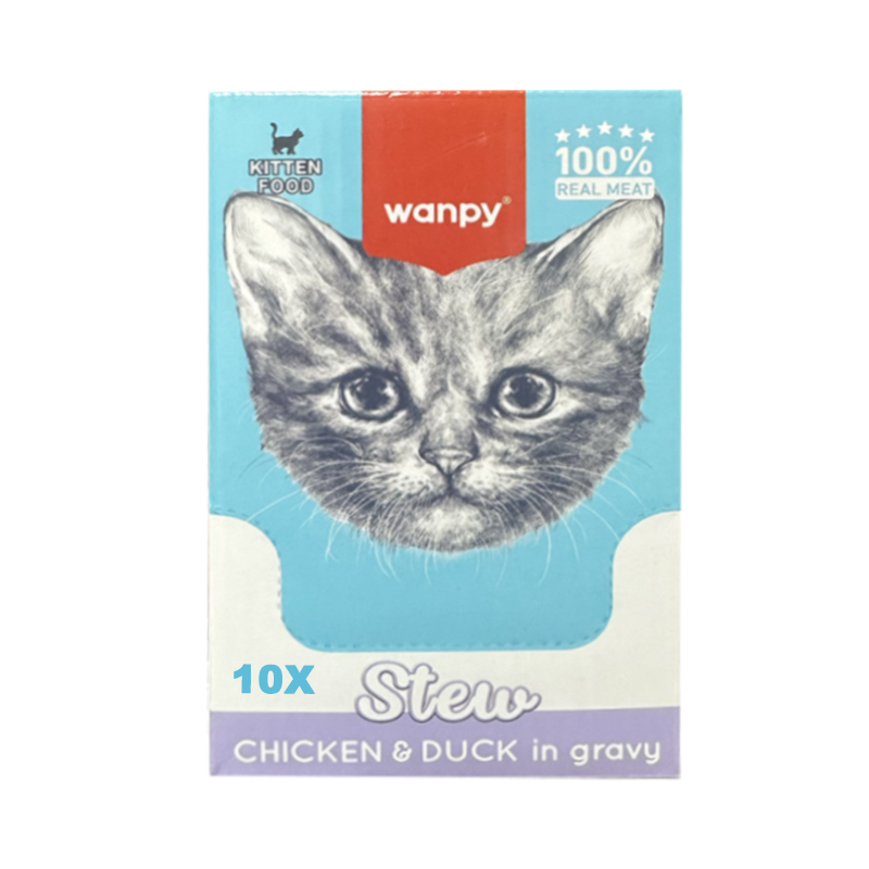 پوچ خورشتی بچه گربه ونپی مدل استیو طعم مرغ و اردک بسته ۱۰ عددی