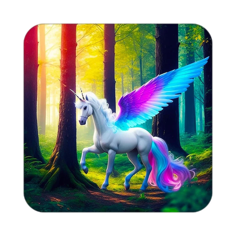 زیر لیوانی کاکتی طرح اسب تک شاخ و یونیکورن مدل mp29349