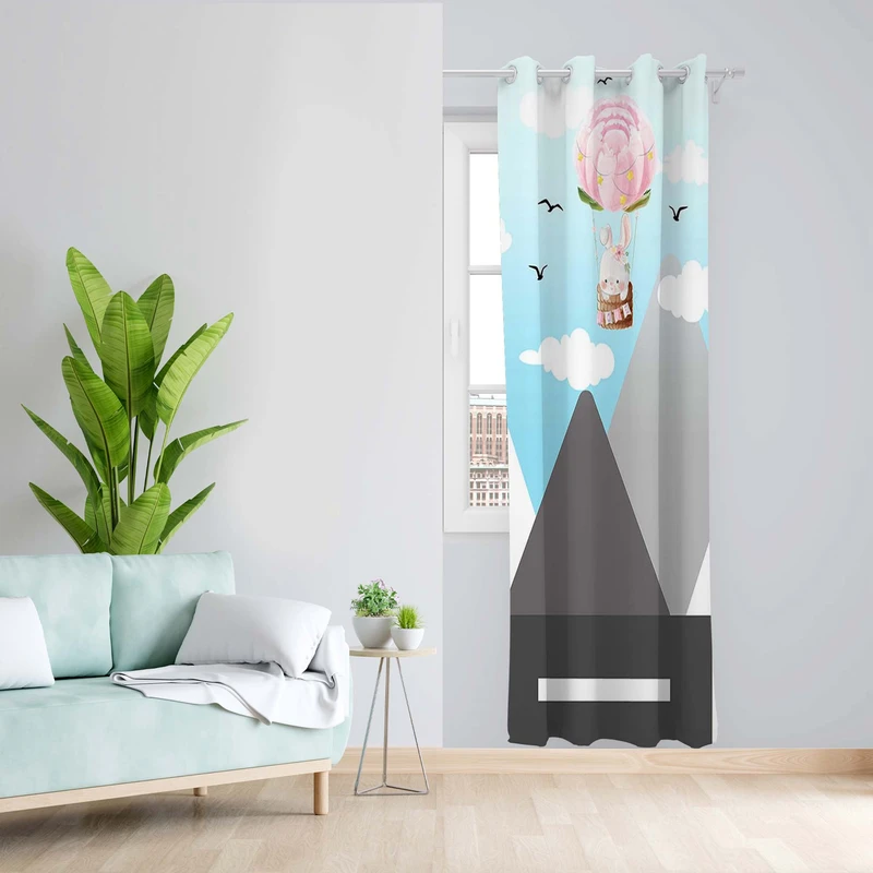 پرده طرح کودک مدل مخمل پانچی کد 5388R z سایز 140x200 سانتی متر