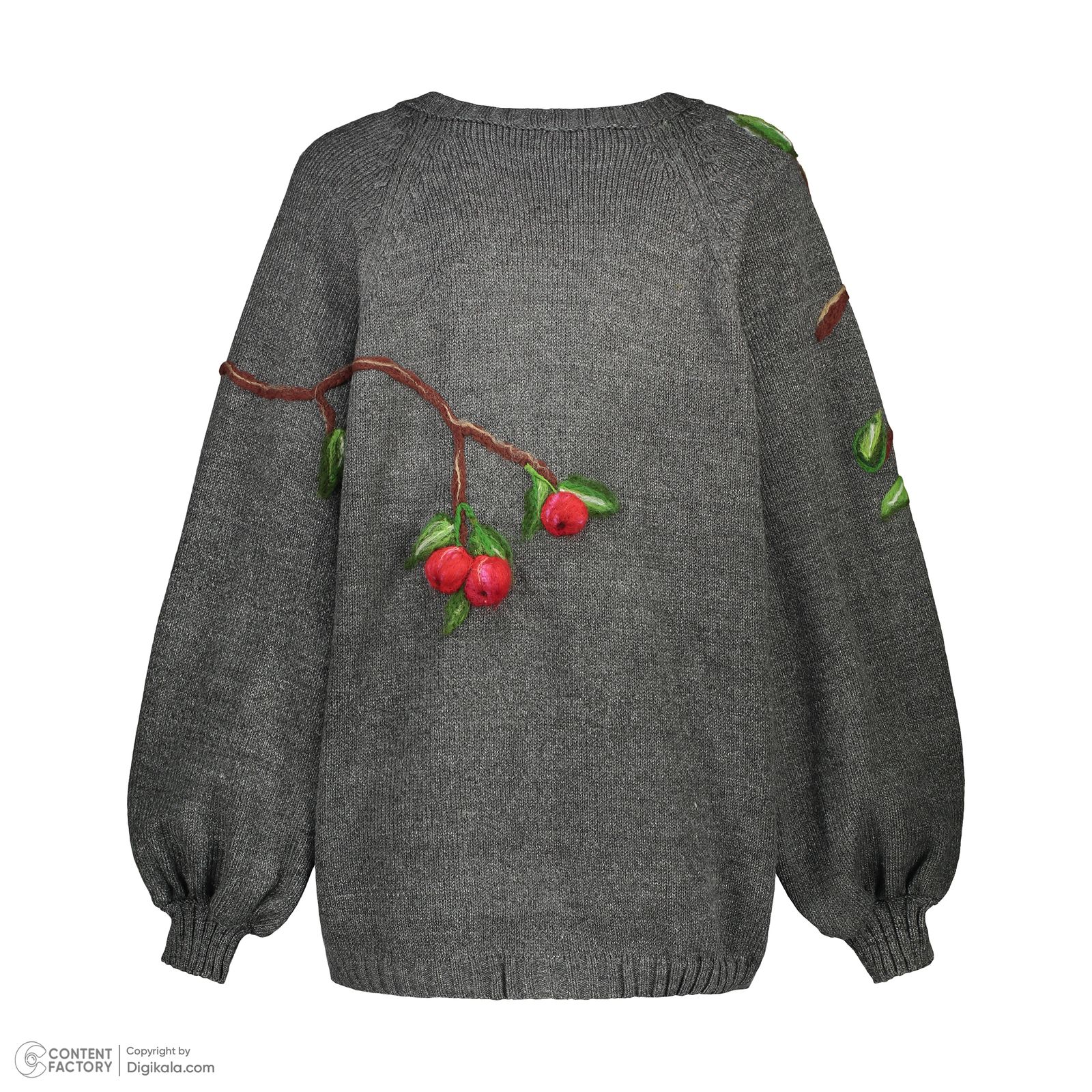 ژاکت زنانه گره استایل مدل گوشواره گیلاس  رنگ طوسی -  - 5