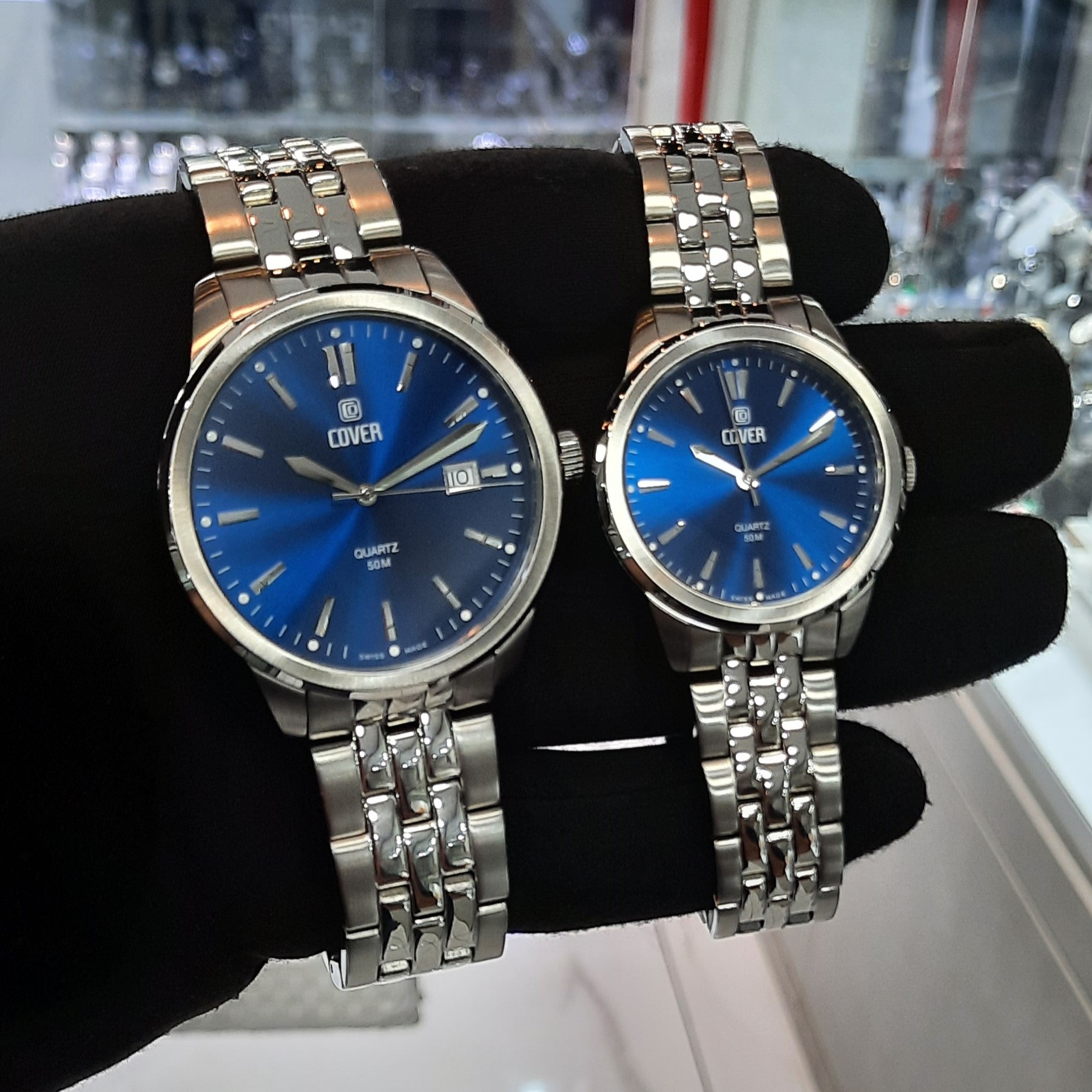 ست ساعت مچی عقربه ای زنانه و مردانه کاور مدل CO502.03 - CO503.09