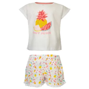 ست تی شرت آستین کوتاه و شلوارک دخترانه مدل MMDS-AQ2914