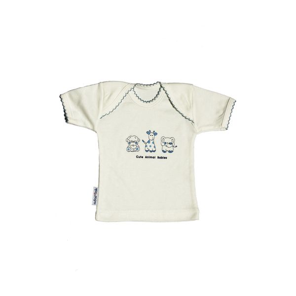 تی شرت آستین کوتاه نوزادی آدمک مدل فیل و زرافه کد 74400 -  - 1