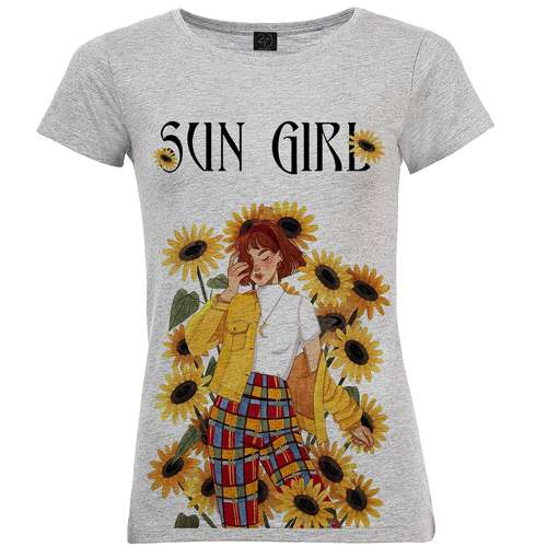 تی شرت زنانه طرح Sun girl کد B39